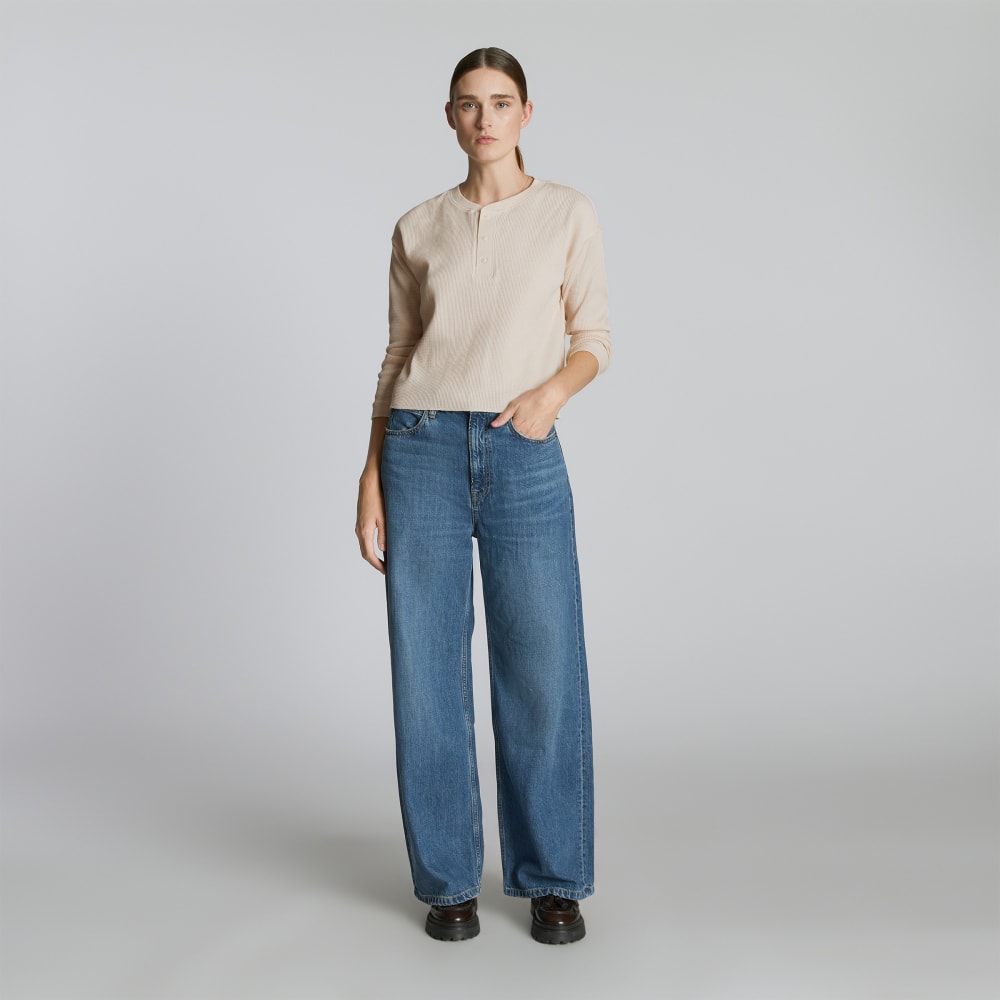 The Organic Cotton Waffle Henley | Brazilian Sand - Image 6