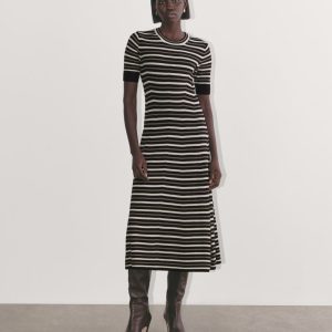 The Ribbed Sweater Dress | Taupe / Canvas / Black