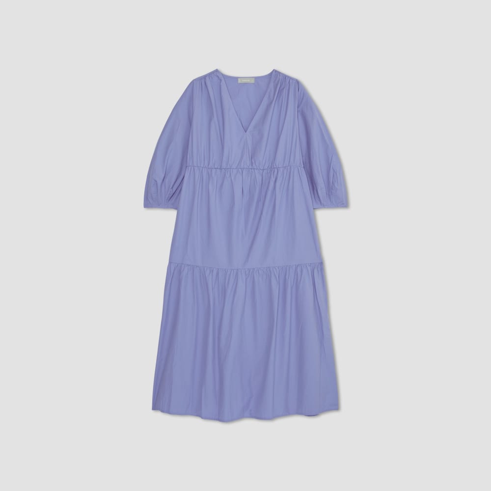 The Poplin Tiered Dress | Cornflower Blue - Image 2