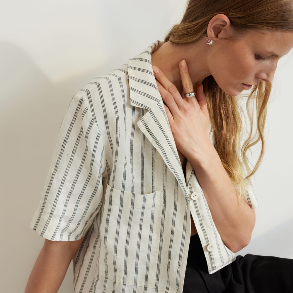 The Linen Workwear Shirt | Black / Canvas Tan - Image 4