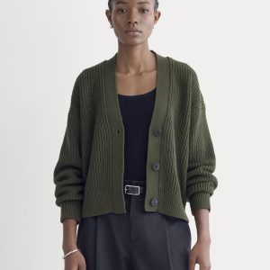 The Boxy Cardigan in Everyday Cotton | Dark Green