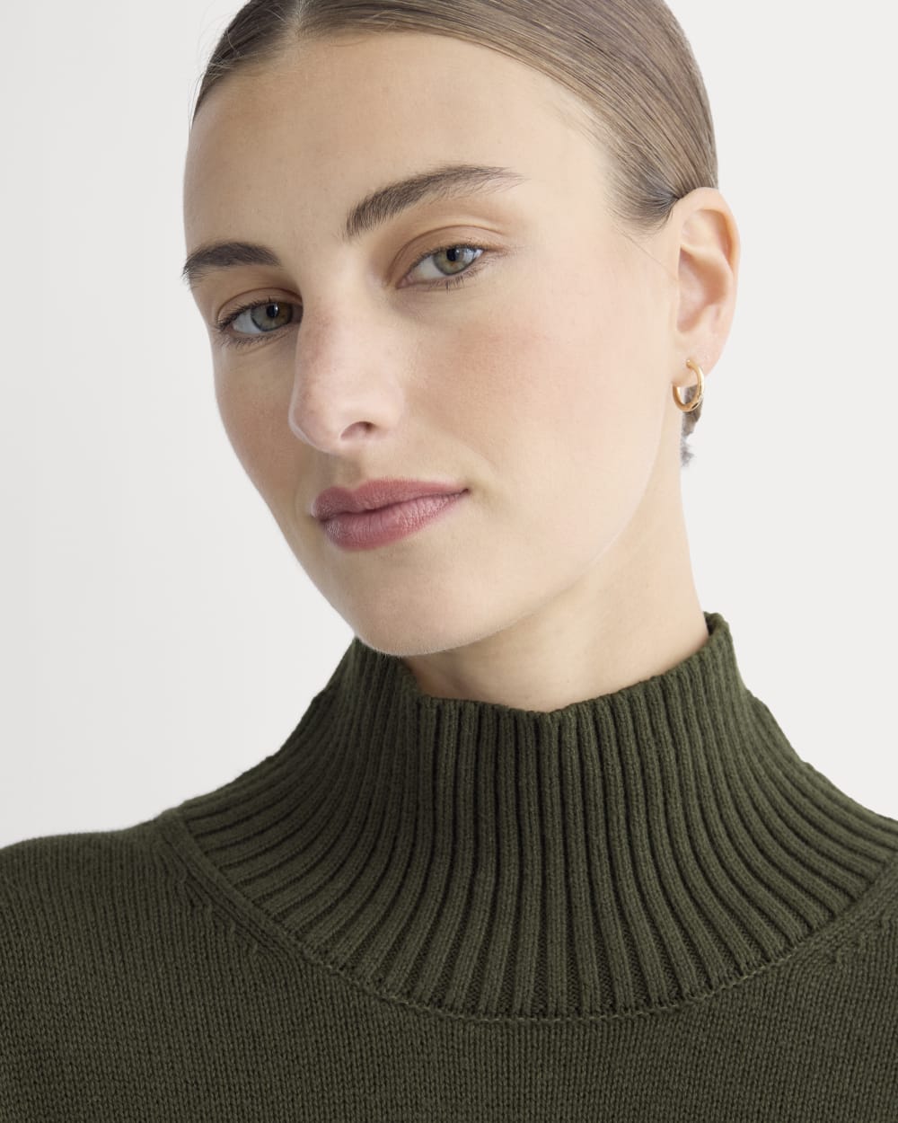 The Boxy Turtleneck in Everyday Cotton | Dark Green - Image 4