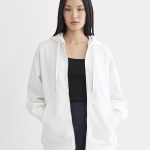 Luxe Fleece Oversized Full-Zip Hoodie | Bone