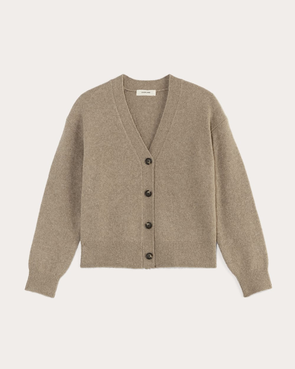 The Cocoon Cardigan in Plush Cotton | Heather Taupe - Image 2