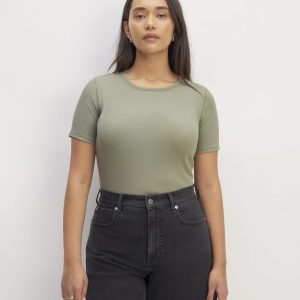 The Luxe Rib Crew | Sage Green