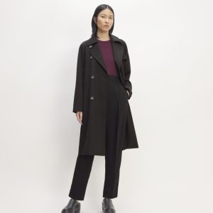 The Italian Wool Modern Trench | Black