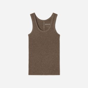 The Pima Micro-Rib U-neck Tank | Heathered Fatigue