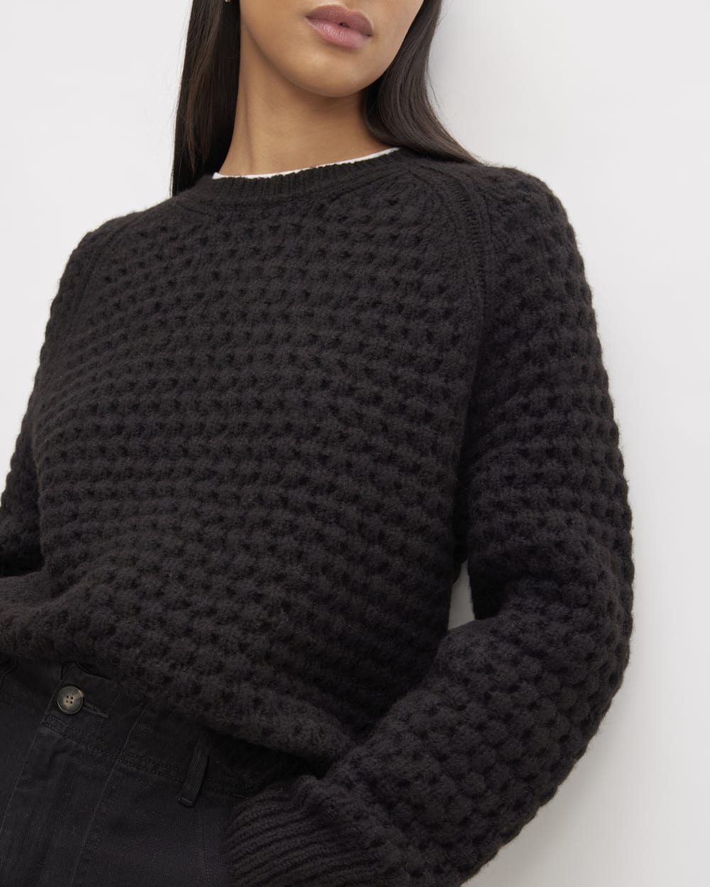 The Cloud Oversized Textured Crew | Black - Image 5