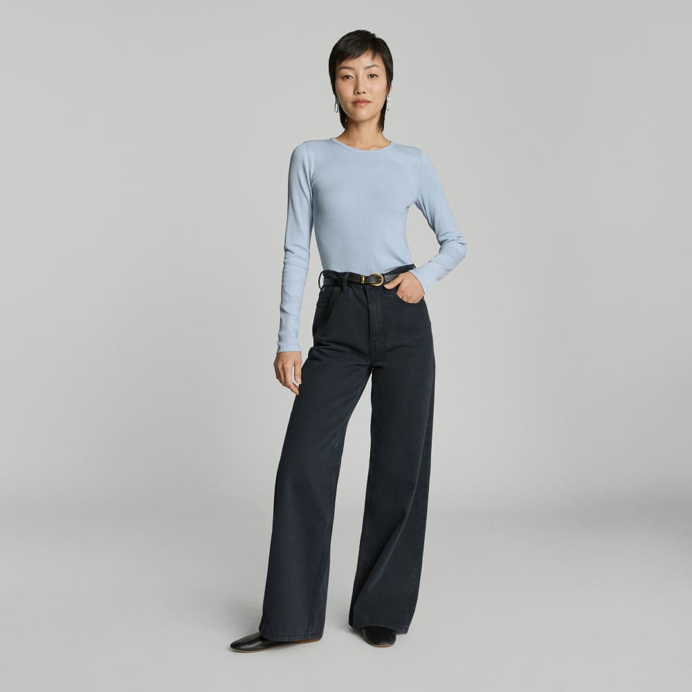 The Pima Micro-Rib Long-Sleeve Crew | Mist - Image 6