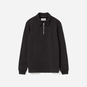 The Track Quarter-Zip Sweatshirt | Black