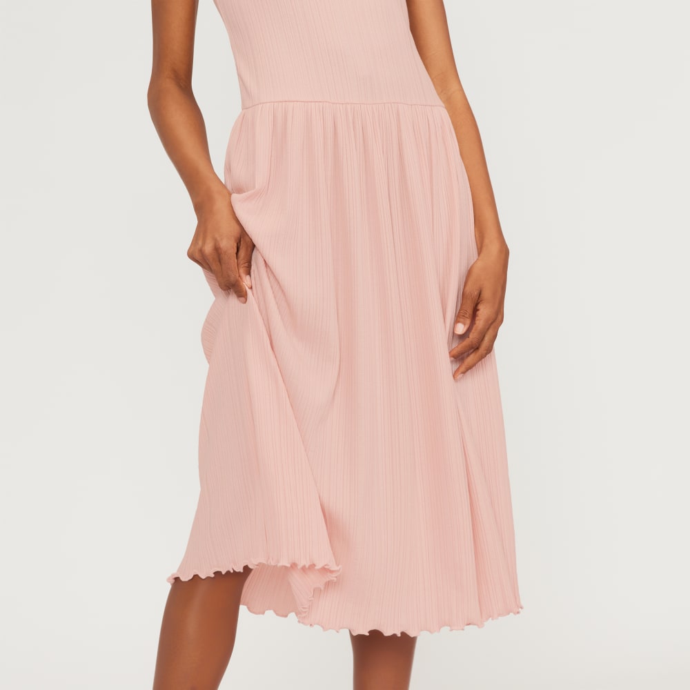 The Rib Soft Knit Scoop-Neck Dress | Petal Pink - Image 6