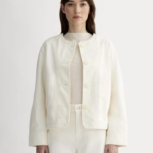 The Denim Barrel Jacket | Calico Ecru