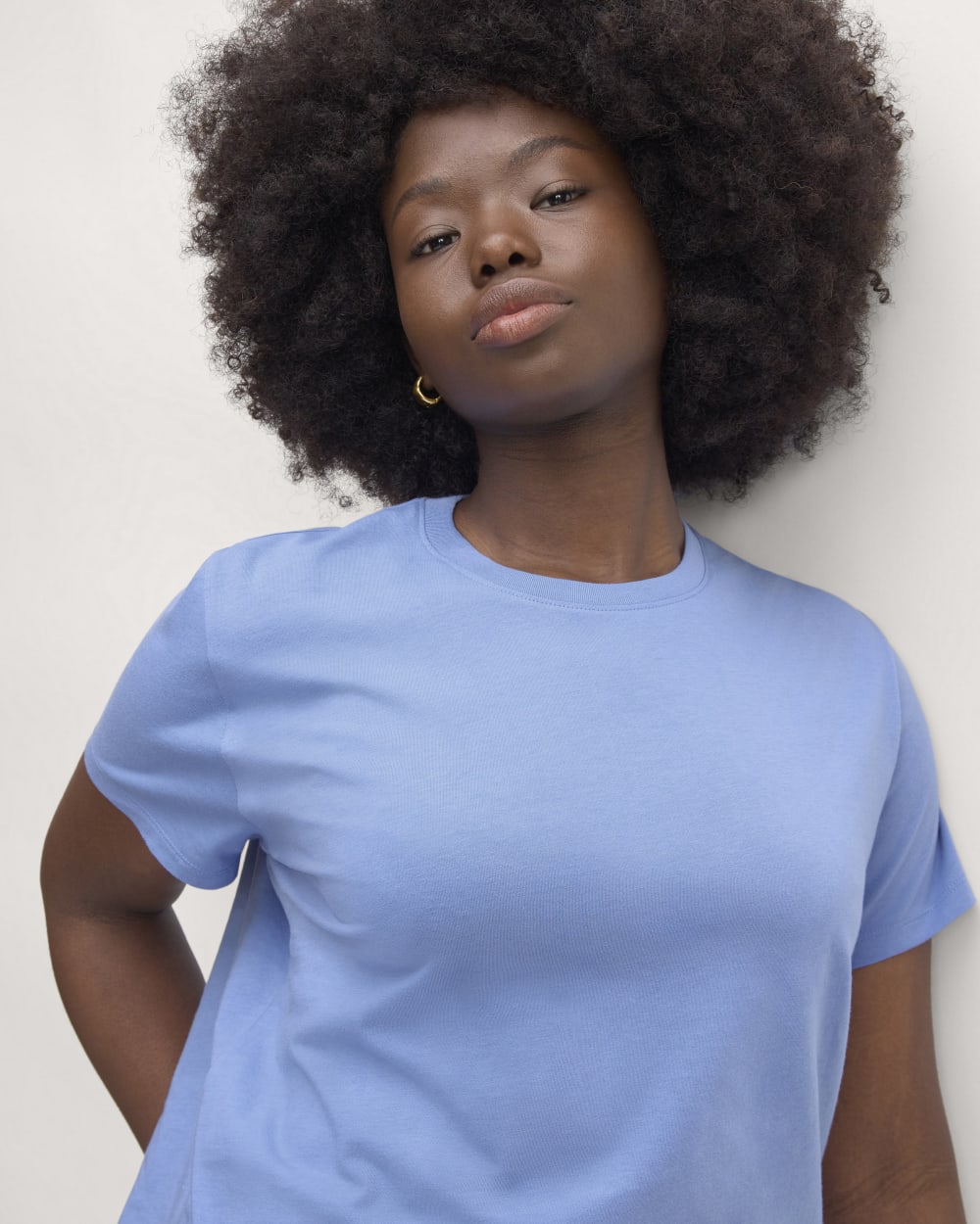 The Box-Cut Tee in Essential Cotton | Blue Opal | No Pocket - Image 3