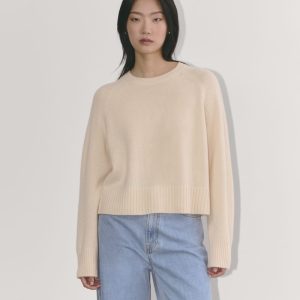 The Boxy Crew in Cashmere | Creme