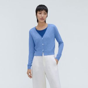 The Featherweight Alpaca Cardigan | Blue Opal