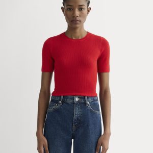 The Sweater Tee in Ultrasoft Merino | Classic Red