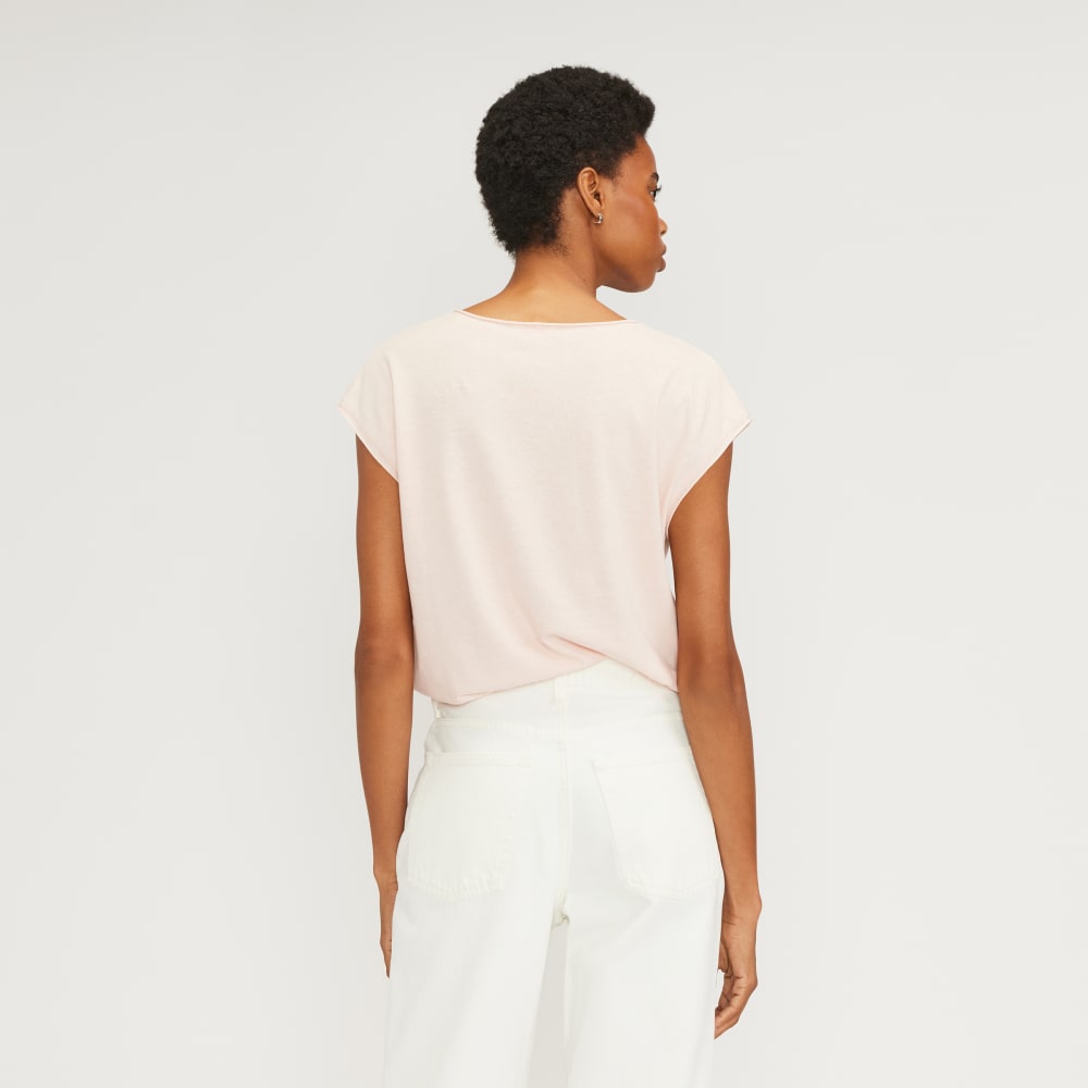 The Hemp Scoop-Neck Muscle Tee | Petal Pink - Image 3