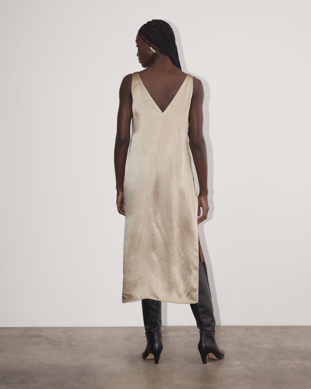 The Satin Slip Dress | Champagne - Image 5