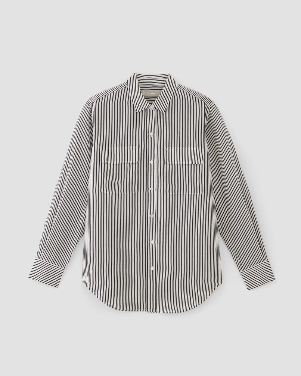 The Utility Shirt in Washable Silk | Black / White - Image 2