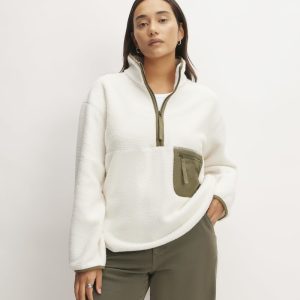 The ReNew Fleece Oversized Half-Zip | Bone