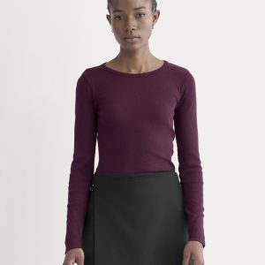The Luxe Rib Long-Sleeve Crew | Heathered Port Royale