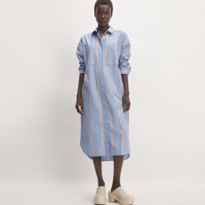 The Midi Cotton Shirt Dress | Parisian Blue / Black / Rusted Red / Bone