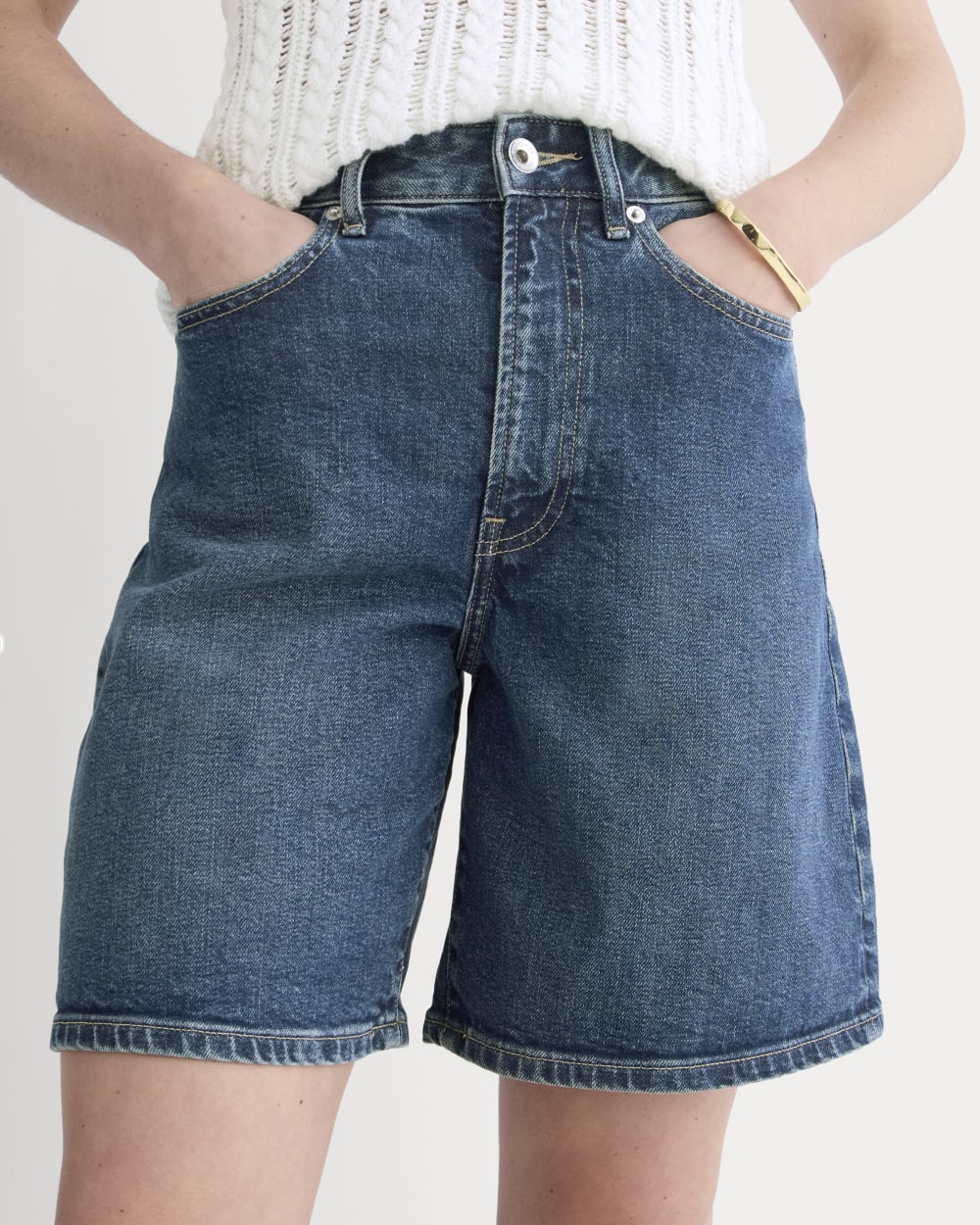 The Long A-Line Denim Short | Dark Indigo - Image 4
