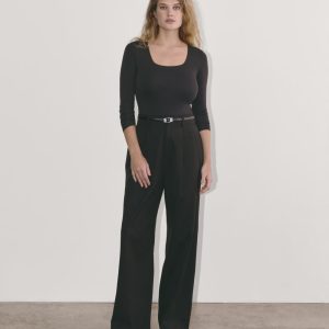 The Long-Sleeve Supima? Square-Neck Bodysuit | Black | Bikini