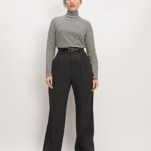 The Organic Cotton Turtleneck | Black / Bone