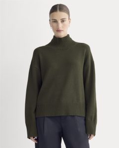 The Boxy Turtleneck in Everyday Cotton | Dark Green