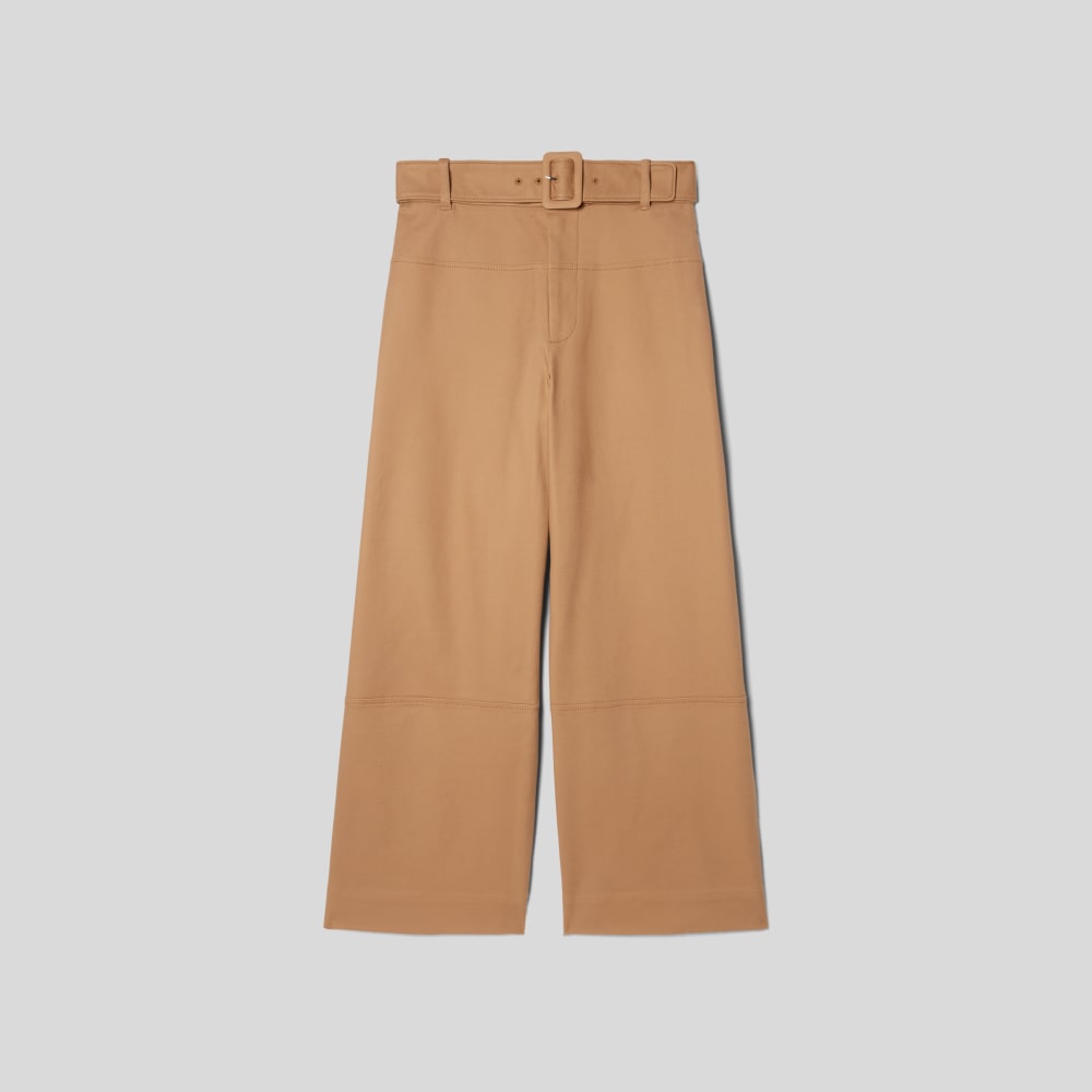 The Structured Cotton Belted Pant | Toasted Coconut - Image 2