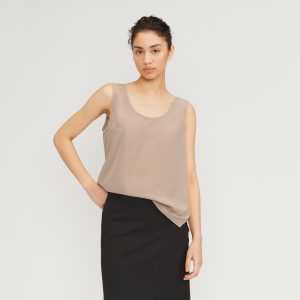 The Scoop Tank in Washable Silk | Burnt Sugar