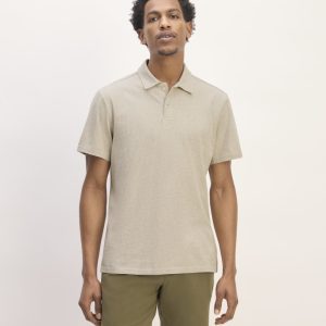 The Premium Weight Short-Sleeve Polo | Heather Oatmeal