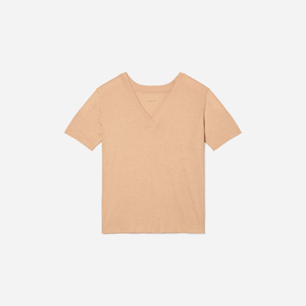 The Vintage V-Neck Hemp Tee | Hazelnut - Image 2