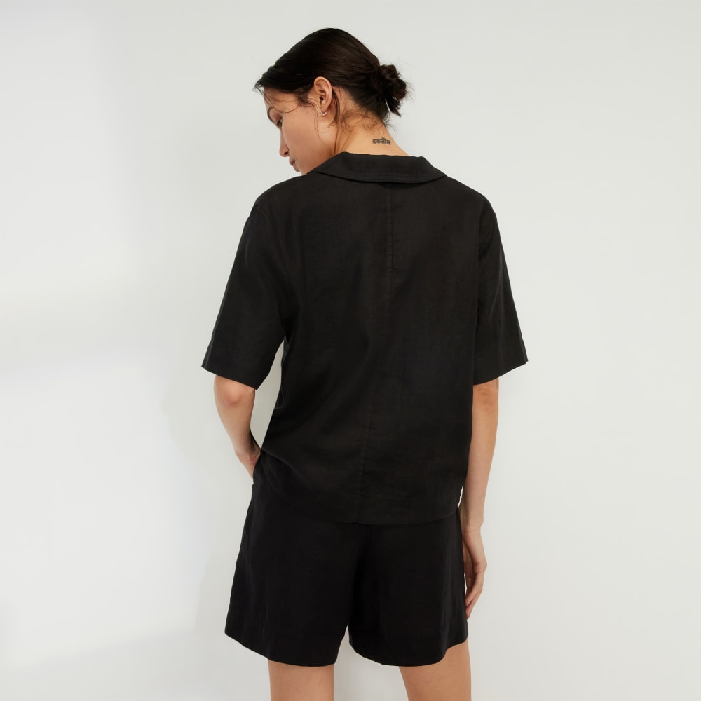 The Linen Workwear Shirt | Black - Image 4