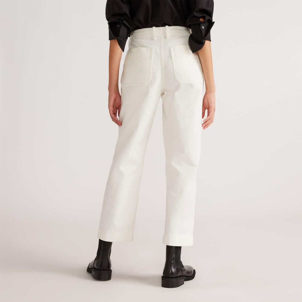 The Organic Cotton Herringbone Pant | Bone - Image 3