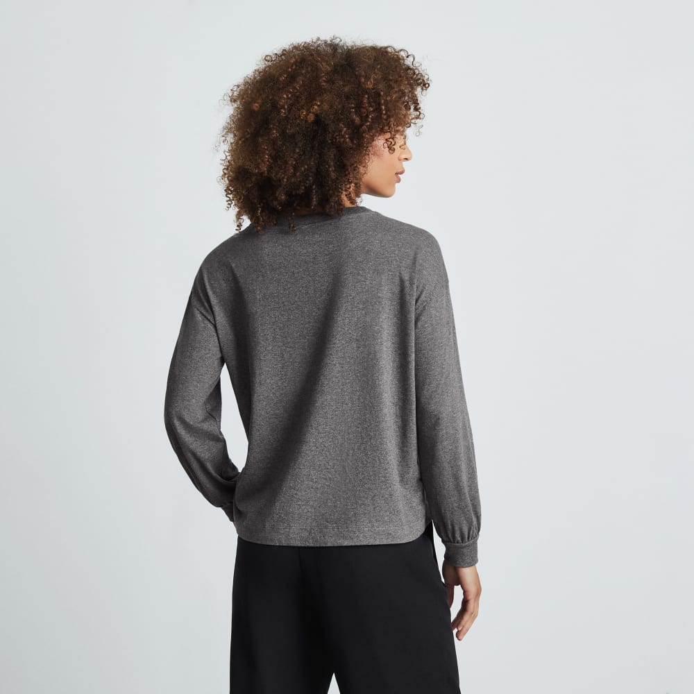 The Organic Cotton Long-Sleeve Tee | Charcoal - Image 4