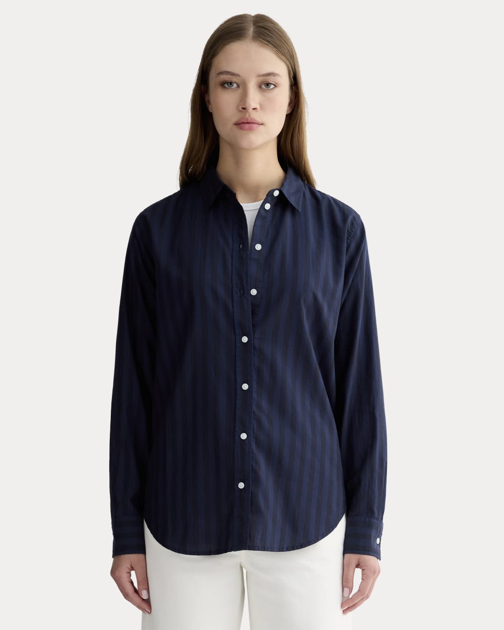 The Must-Have Shirt in Silky Cotton | Navy / Black