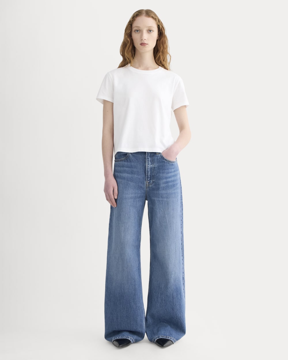 The Box-Cut Tee in Essential Cotton | White | No Pocket - Image 3