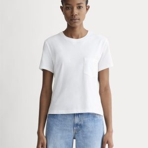 The Box-Cut Tee in Essential Cotton | White | Pocket