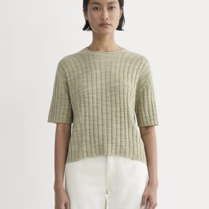 The Oversized Tee in Cotton Linen | Eucalyptus