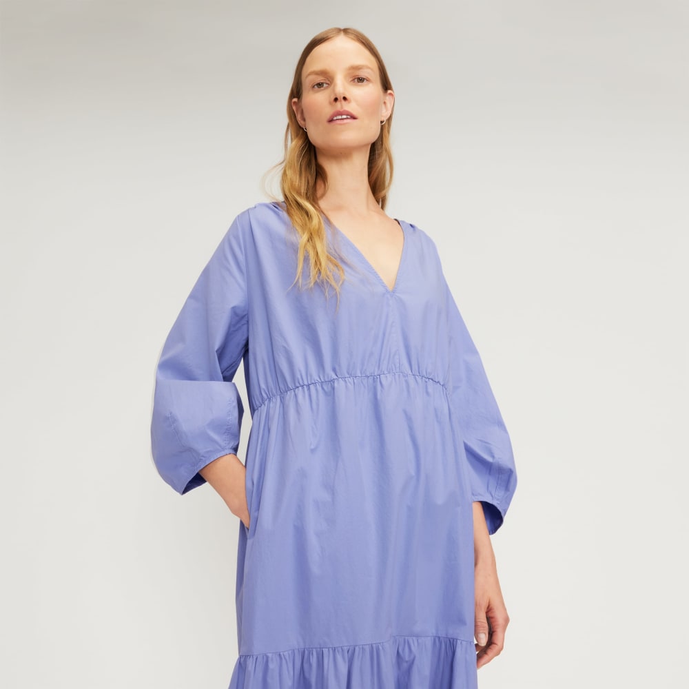The Poplin Tiered Dress | Cornflower Blue - Image 5