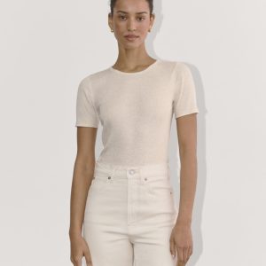 The Luxe Rib Crew | Heathered Oat