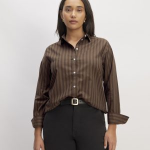 The Must-Have Shirt in Silky Cotton | Cocoa / Black