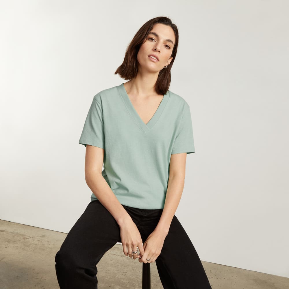 The Vintage V-Neck Hemp Tee | White Sage - Image 6