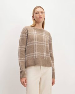 The Alpaca Cropped Crewneck Sweater | Wheat / Lightest Taupe