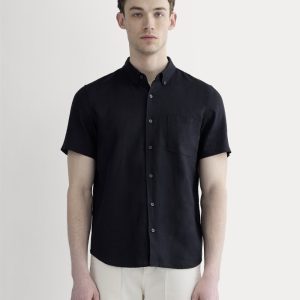 The Classic Short-Sleeve Shirt in Linen | Black