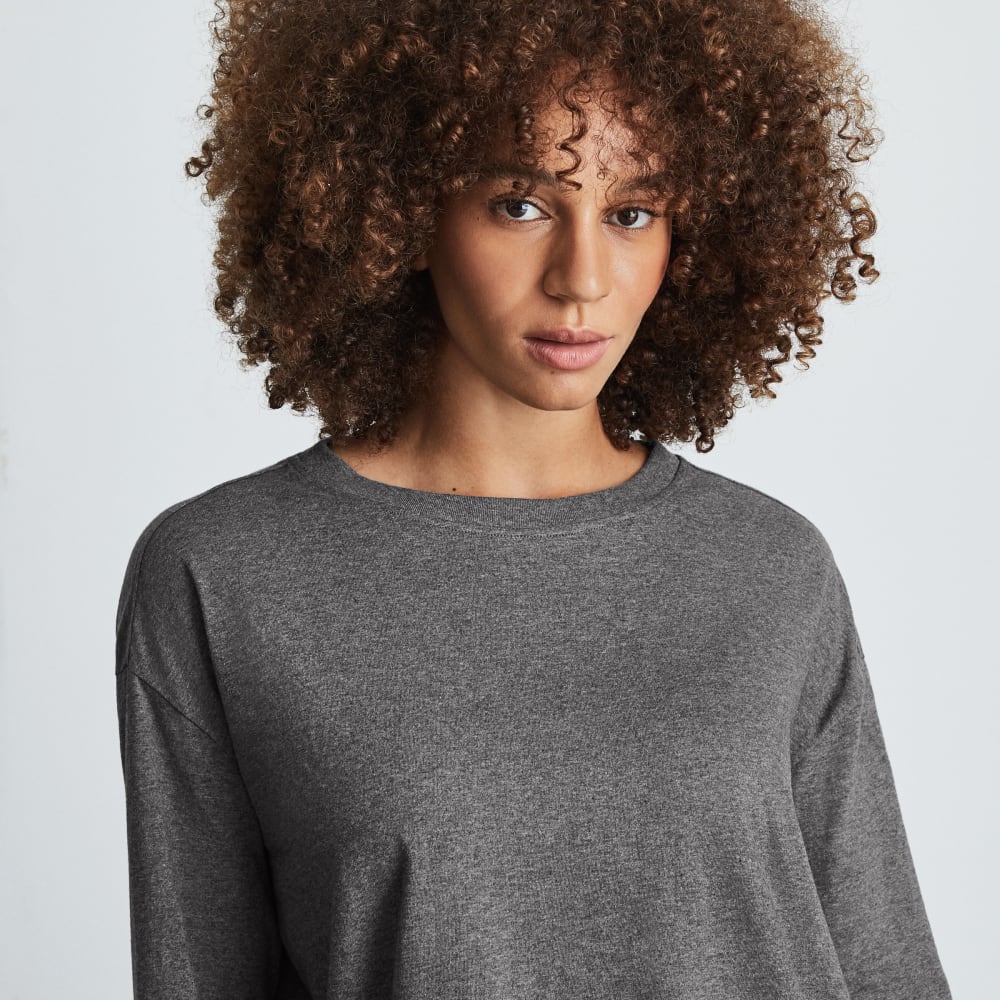 The Organic Cotton Long-Sleeve Tee | Charcoal - Image 3