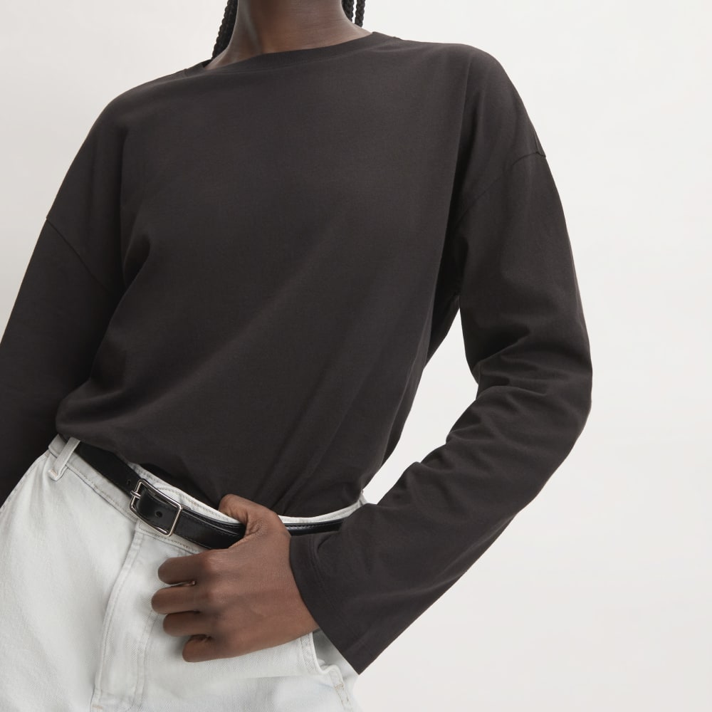 The Organic Cotton Relaxed Long Sleeve Tee | Vintage Black - Image 4