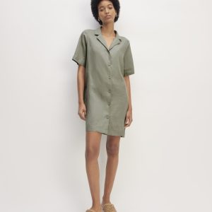 The Shirtdress in Linen | Sage Green